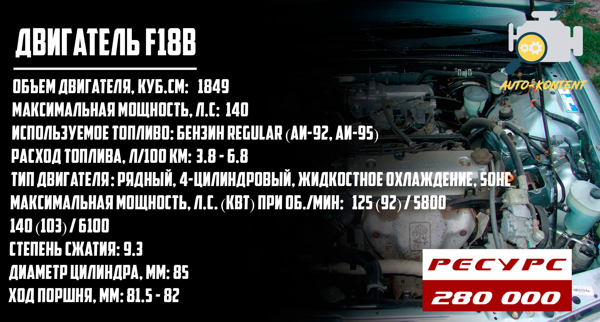ресурс двигателя F18B